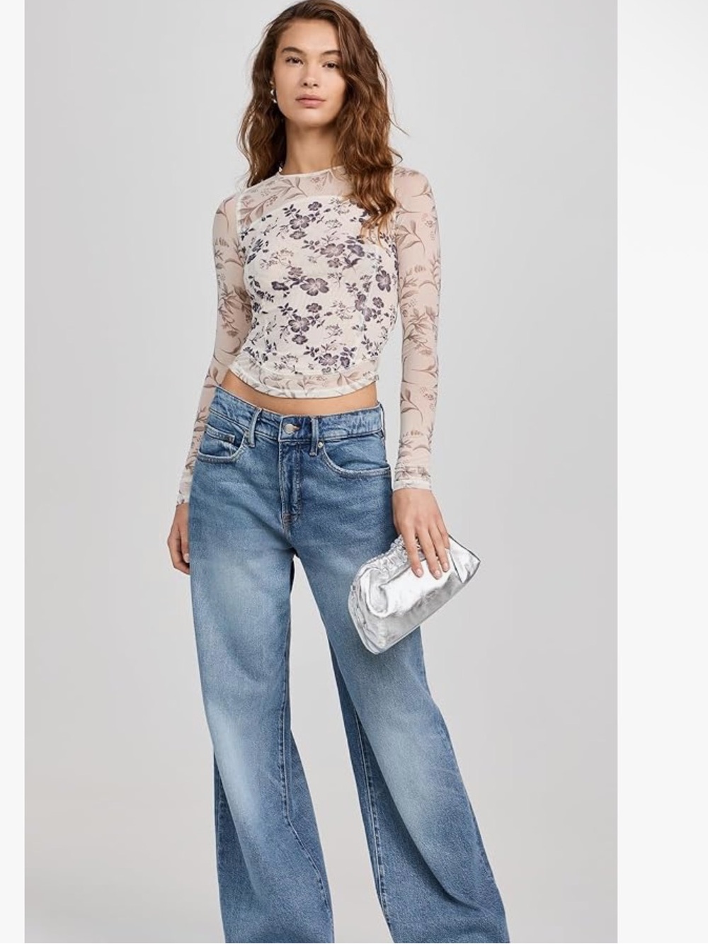 Free People Betty's Garden Long Sleeve Mesh Top Size XL - Picture 16 of 16